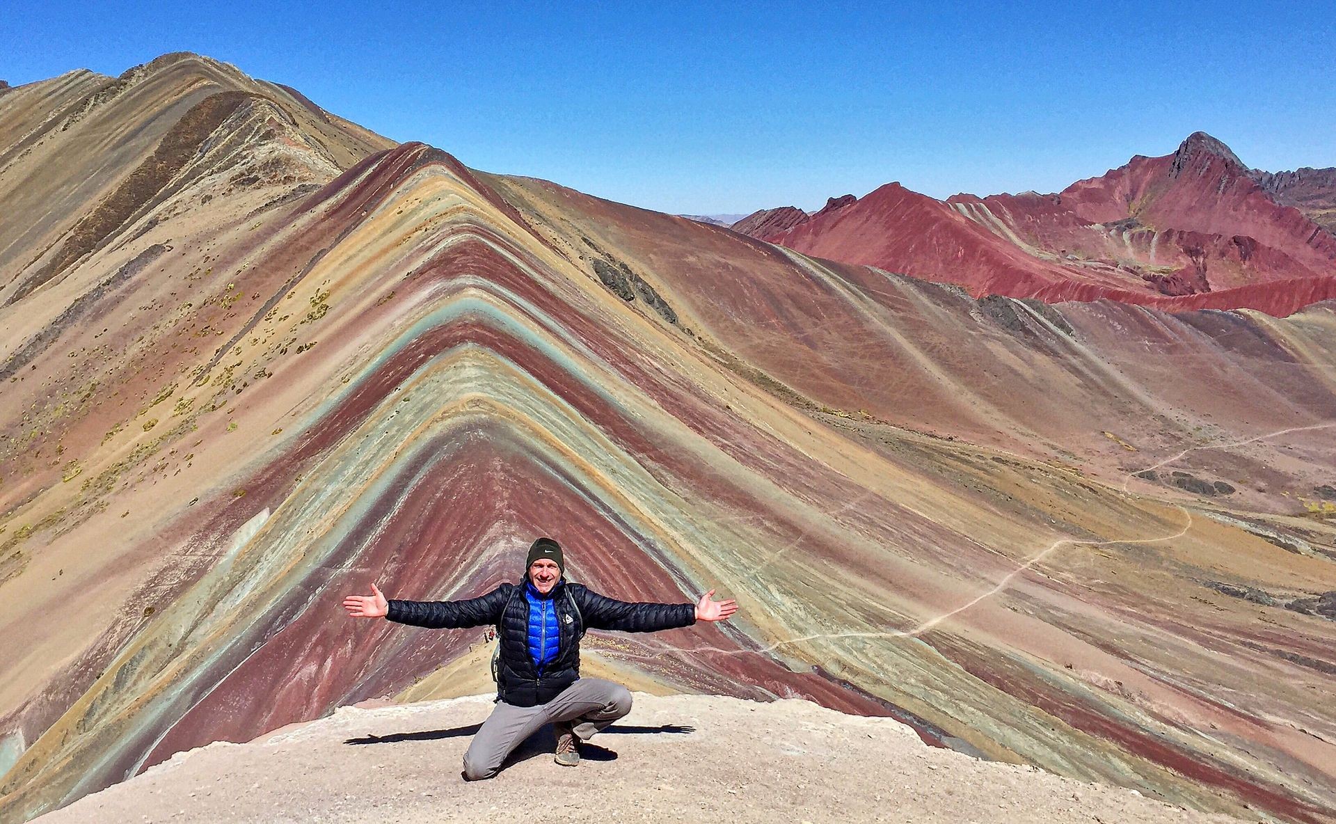 Steven Shewach at Rainbow Mountain in Peru