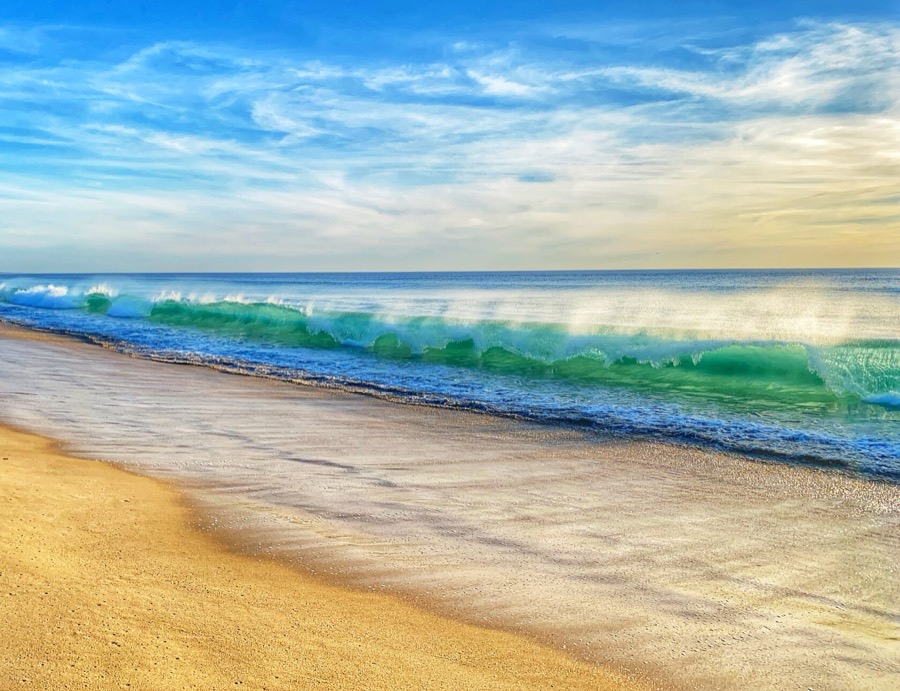 Coastal photo on a beach in the Algarve, Portugal