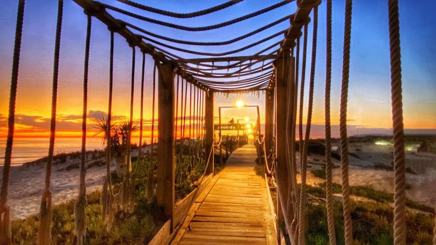 Entrance to a beach restaurant on the Portuguese coast